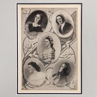 Pierwsze Damy Ameryki w XIX w. (1845-1865) Litografia.